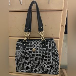 TOMMY HILFIGER Bag Shoulder Bag Handbag Purse SHOPPER Black